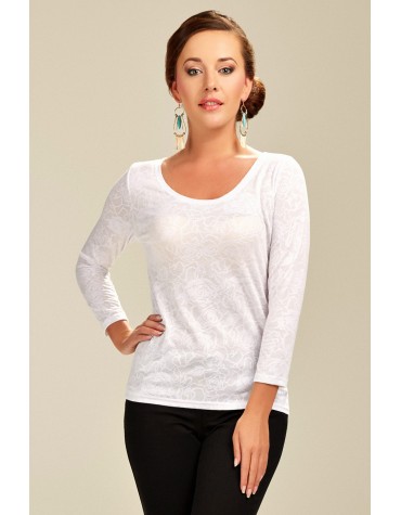 Біла жіноча блуза із квітковим візерунком тмViolana, Польща