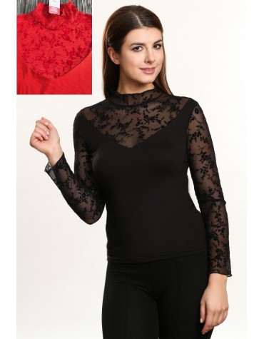 Bella червона блуза-гольф довгий рукав тмViolana, Польща Bella червона блуза-гольф довгий рукав тмViolana, Польща