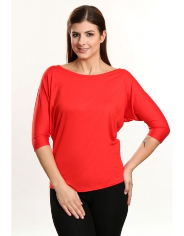 Lamia червона блузка 3/4 рукав летюча миша тмViolana, Польща Lamia червона блузка 3/4 рукав летюча миша тмViolana, Польща