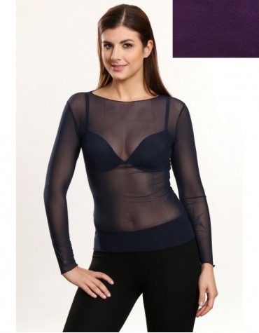 Mira фіолетова блузка-сітка довгий рукав тмViolana, Польща