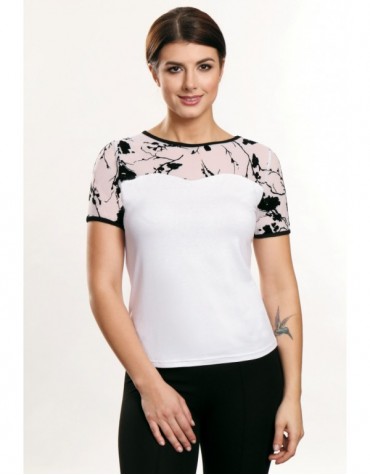 Alma біла блузка короткий рукав, тмViolana, Польща