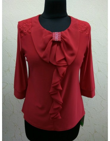 Блузка жіноча червона бант тмA.D., Польща розм.44