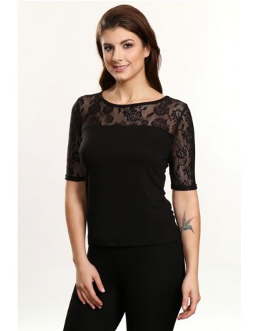Donna чорна блузка віскоза мереживо тмViolana, Польща