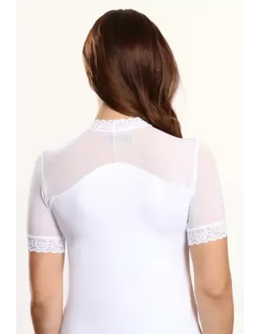 Bogna блузка-напівгольф короткий рукав віскоза сітка тмViolana, Польща