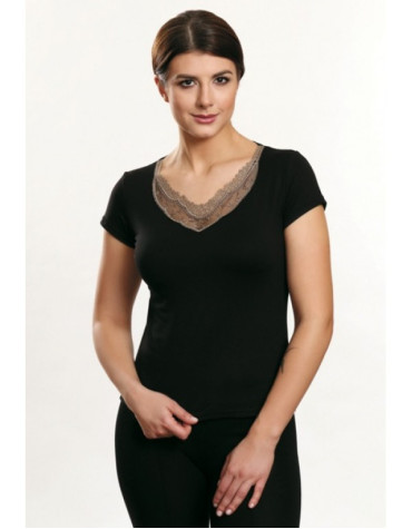 Iga віскозна блуза з контрастним мереживом тмViolana, Польща