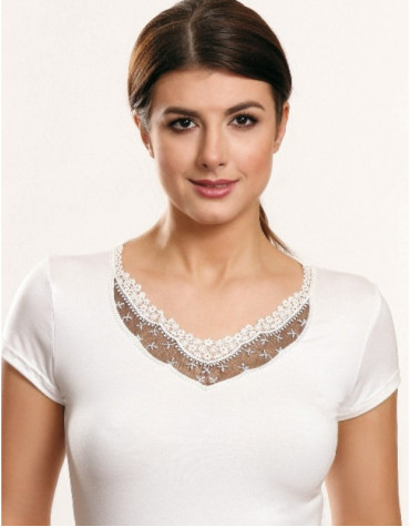 Iga віскозна блуза з контрастним мереживом тмViolana, Польща