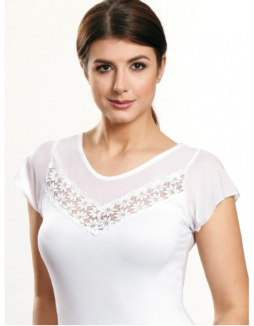 Amelia віскозна блузка короткий рукав тмViolana, Польща