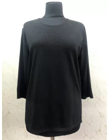 Блузка віскозна  чорна 3/4 тмAGA, Польща