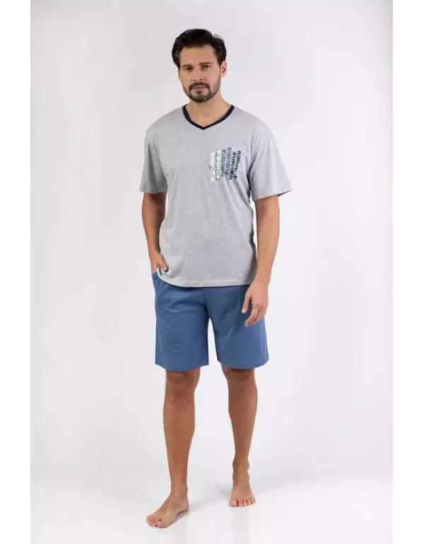 Чоловіча бавовняна піжама шорти тмRegina, Польща Чоловіча бавовняна піжама шорти тмRegina, Польща
