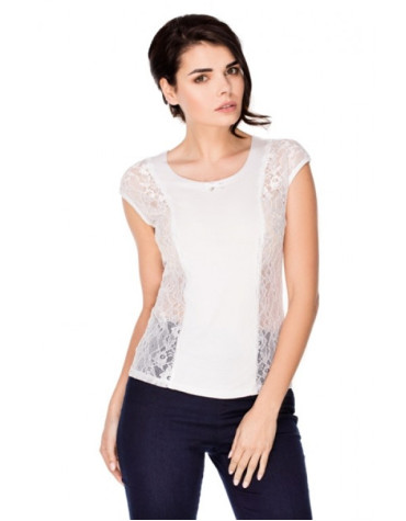 Laurel однотонна мереживна блузка без рукава тмViolana, Польща