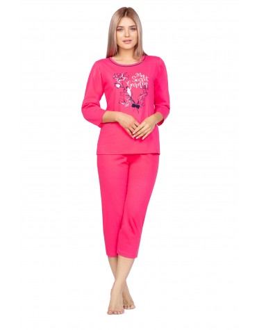 Жіноча бавовняна піжама 3/4  тмRegina, Польща р. 2XL Жіноча бавовняна піжама 3/4  тмRegina, Польща р. 2XL