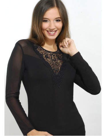 Angela блузка віскоза/мереживо/сітка тмViolana, Польща