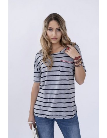 Віскозна футболка смужка тмM.Hajdan, Польща