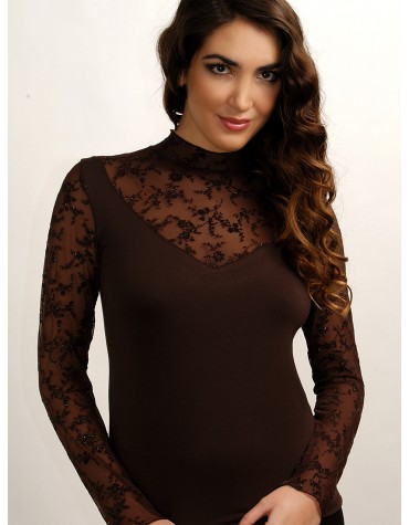 Bella коричнева блузка довгий рукав тмViolana, Польща Bella коричнева блузка довгий рукав тмViolana, Польща