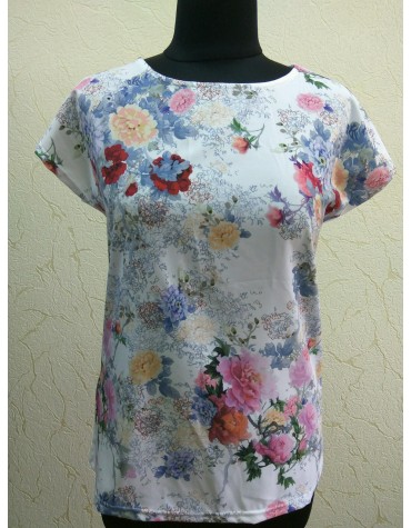 Біла літня блузка квіти тмM.Hajdan, Польща