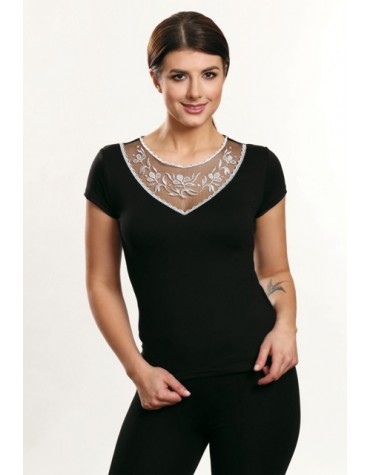 Janet чорна блузка віскоза мереживо тмViolana, Польща