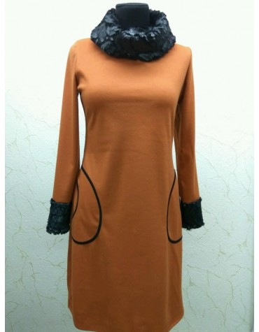 Сукня з коміром і манжетами теракот тмHofPol, Польща