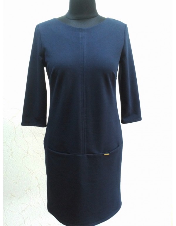 Темно-синя жіноча бавовняна сукня з кишенями тмEffect, Польща 