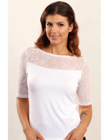 Gracja біла блузка короткий рукав тмViolana, Польща