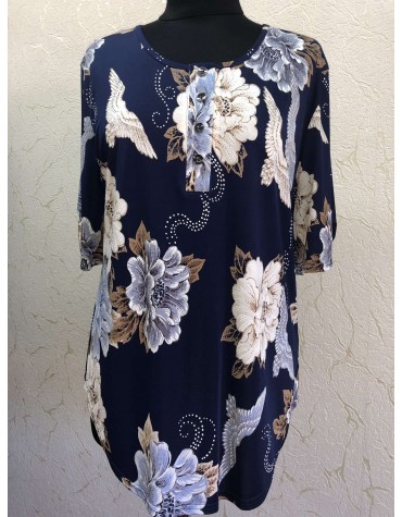 Блузка жіноча віскозна квіти тмAgatka, Польща