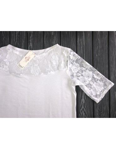 Clara блузка віскоза мереживо короткий рукав тмViolana, Польща