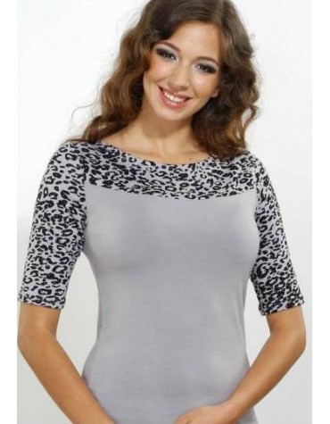 Megan сталева блузка віскоза короткий рукав тмViolana, Польща