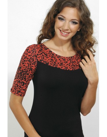 Megan блузка короткий рукав віскоза корал тмViolana, Польща