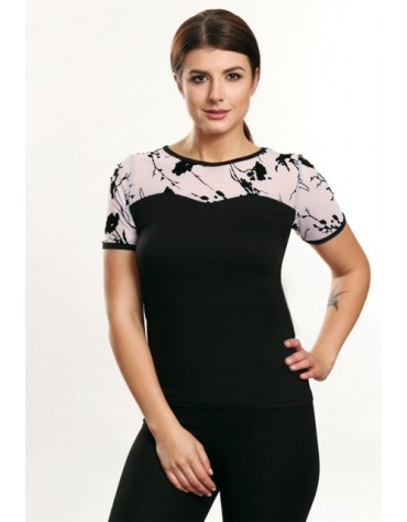 Alma чорна блузка короткий рукав, тмViolana, Польща