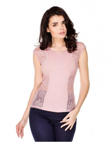Laurel однотонна мереживна блузка без рукава тмViolana, Польща
