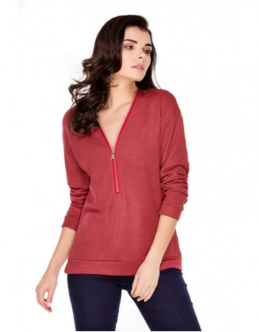 Sigrid червона з люрексом кофтинка на блискавці тмViolana, Польща Sigrid червона з люрексом кофтинка на блискавці тмViolana, Польща