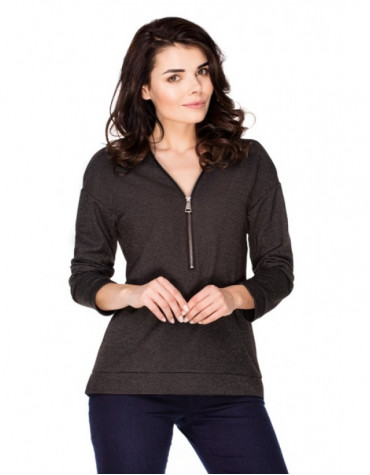 Sigrid чорна з люрексом кофтинка на блискавці тмViolana, Польща Sigrid чорна з люрексом кофтинка на блискавці тмViolana, Польща