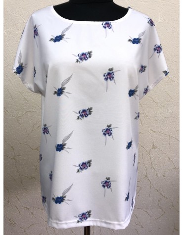 Біла блузка  волошки  тмM.Hajdan, Польща